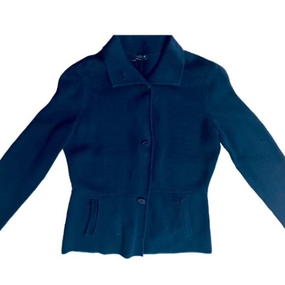 Talbots Women's Navy Blue Knit Stretch
Collar Cardigan Size P NWT - Picture 3 of 11